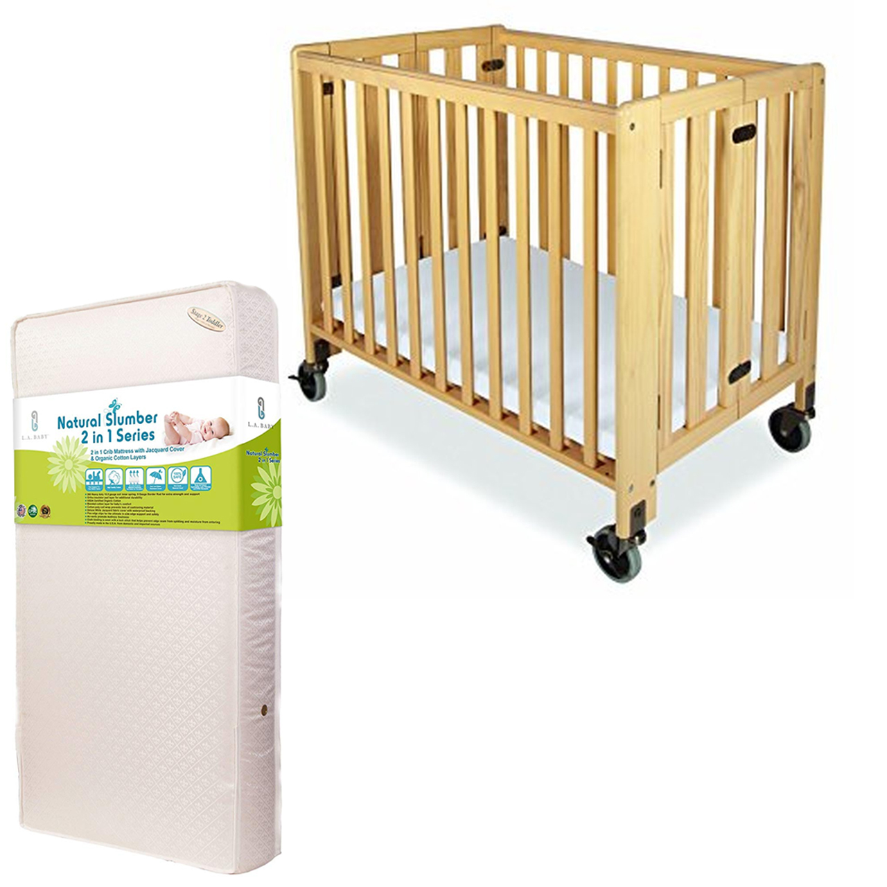 Package 8: Compact Size Crib, Organic Mattress and Linens