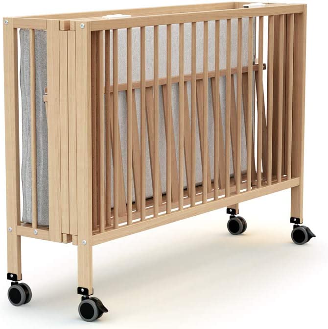 Full Size Wooden Crib with Mattress and Linens