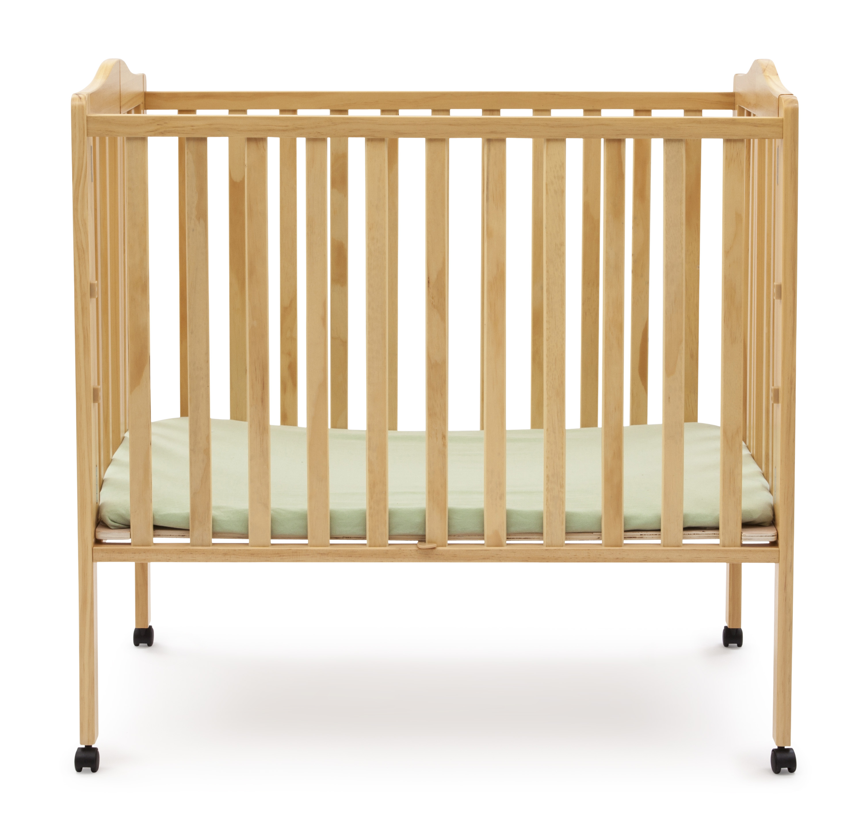 Compact Size Folding Crib With Mattress and Sheets